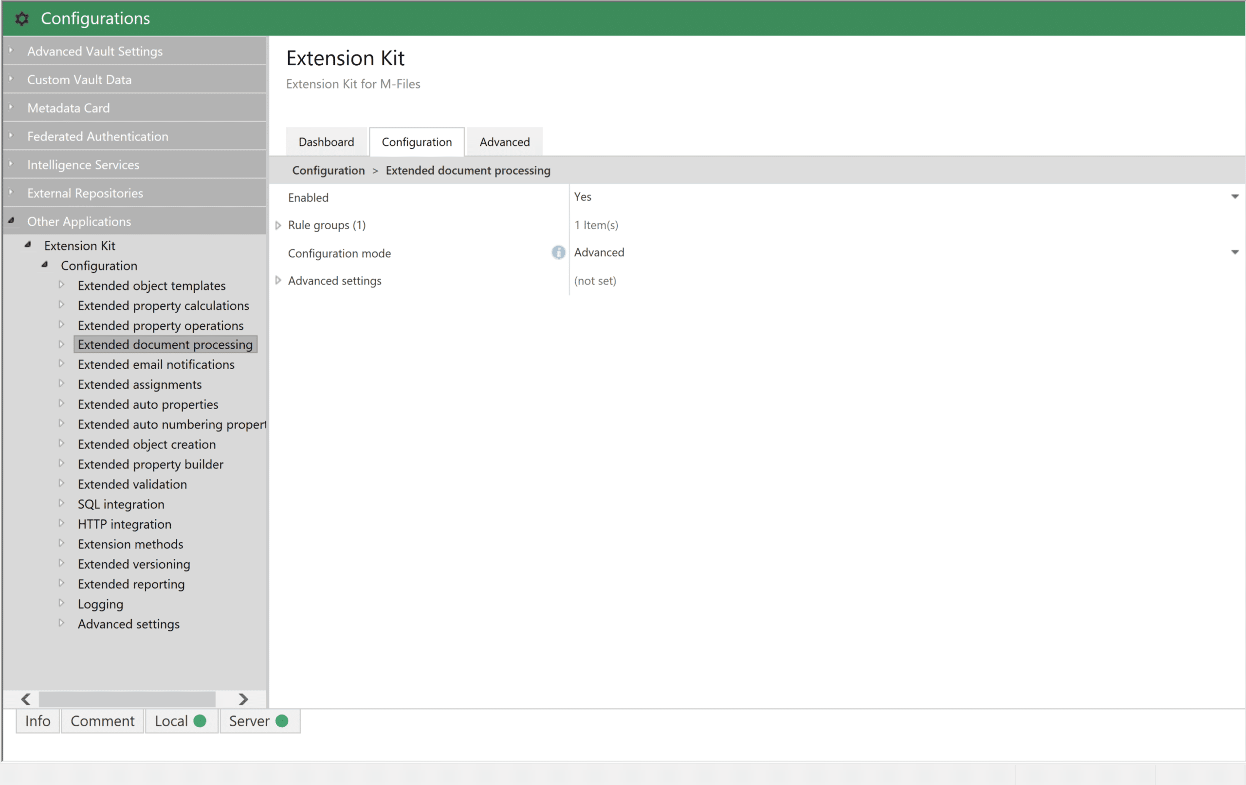 Extension Kit Document processing