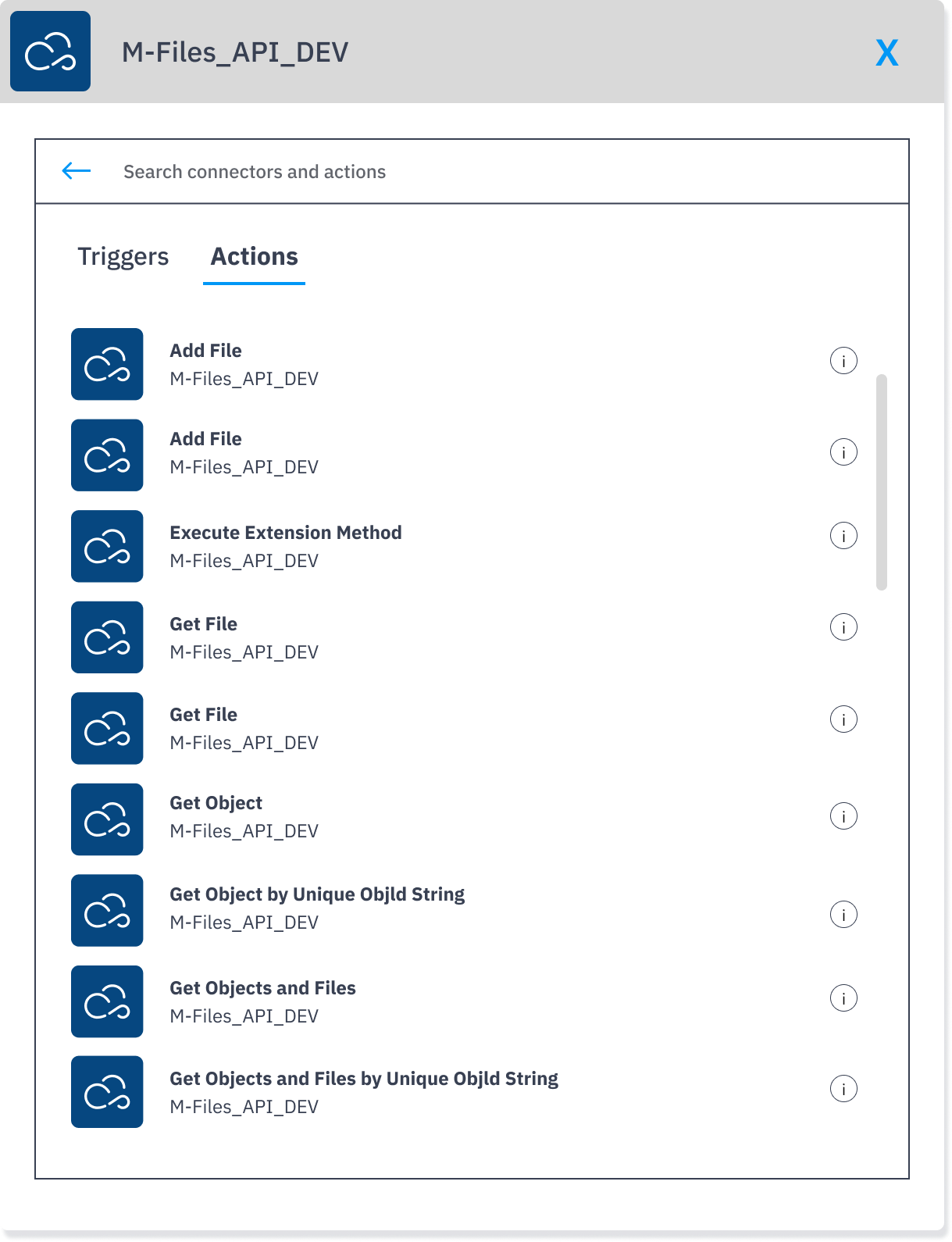 Extension Kit Cloud Connector possible actions